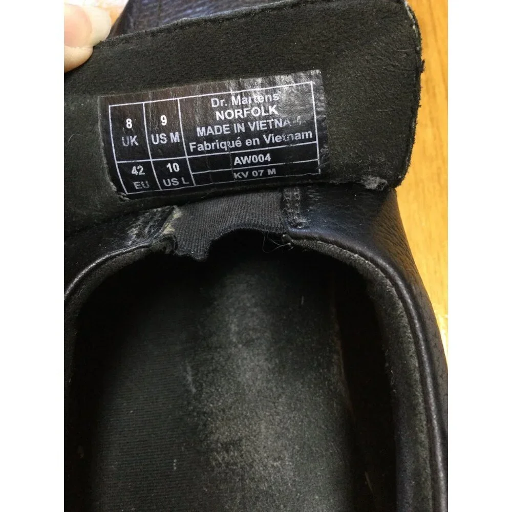 Dr Martens Norfolk Black Leather Slip On Work Shoes Size 9 Air Wair Industrial
